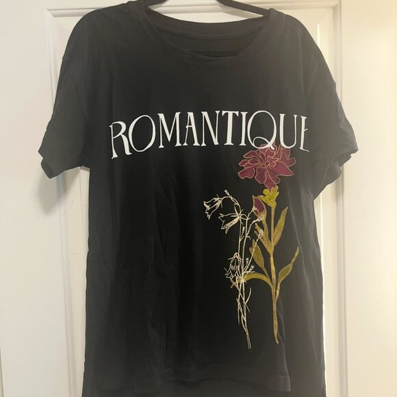 Anthropologie black t-shirt, size medium (oversized) - Picture 1 of 3
